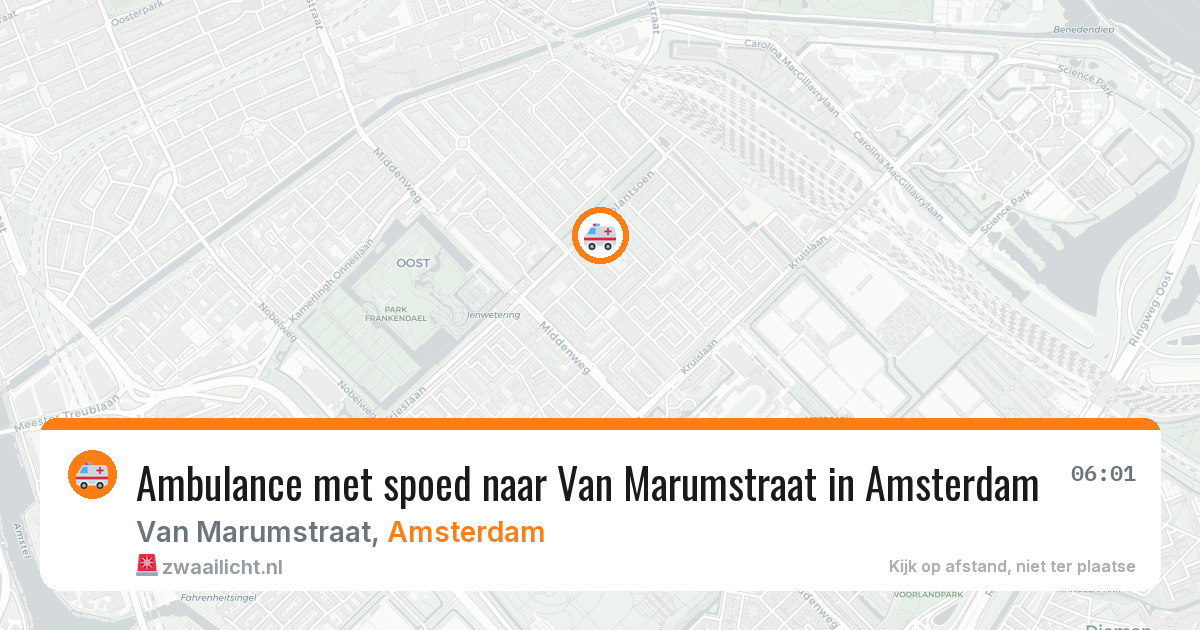 Ambulance met spoed naar Van Marumstraat in Amsterdam — 2 aug 2026