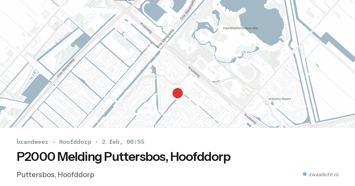 P2000 Melding Puttersbos, Hoofddorp — 1 feb 2026