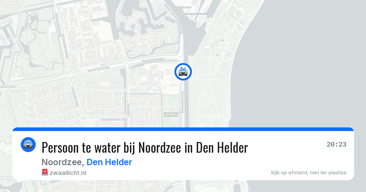 Persoon te water bij Noordzee in Den Helder — 14 aug 2026