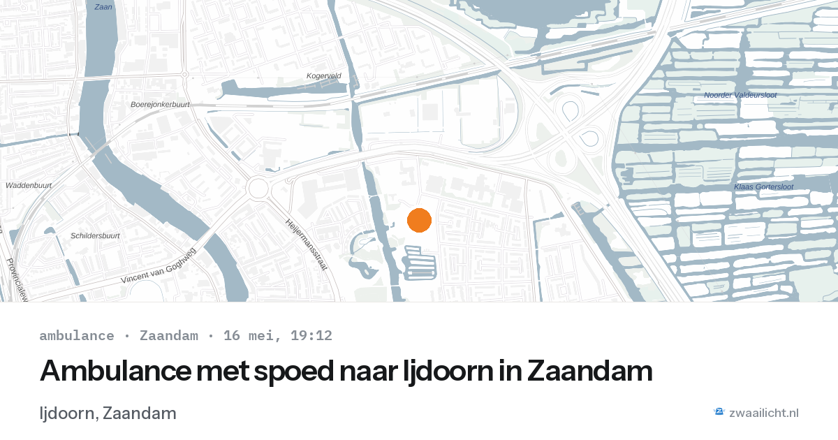 Ambulance met spoed naar Ijdoorn in Zaandam — 16 mei 2026