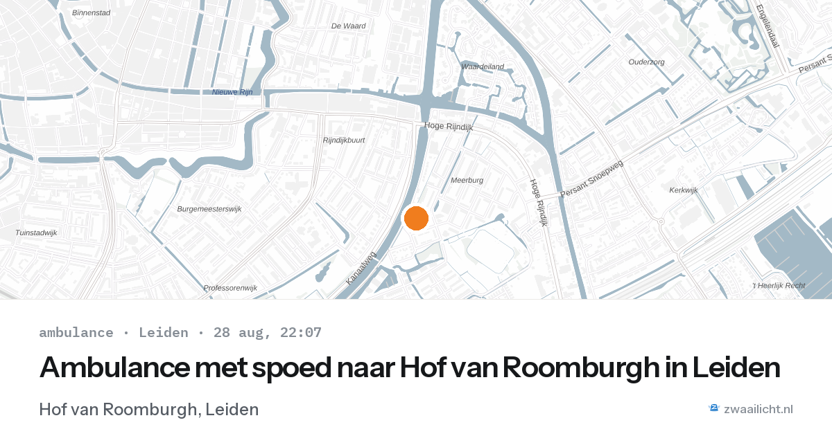 Ambulance met spoed naar Hof van Roomburgh in Leiden — 28 aug 2026