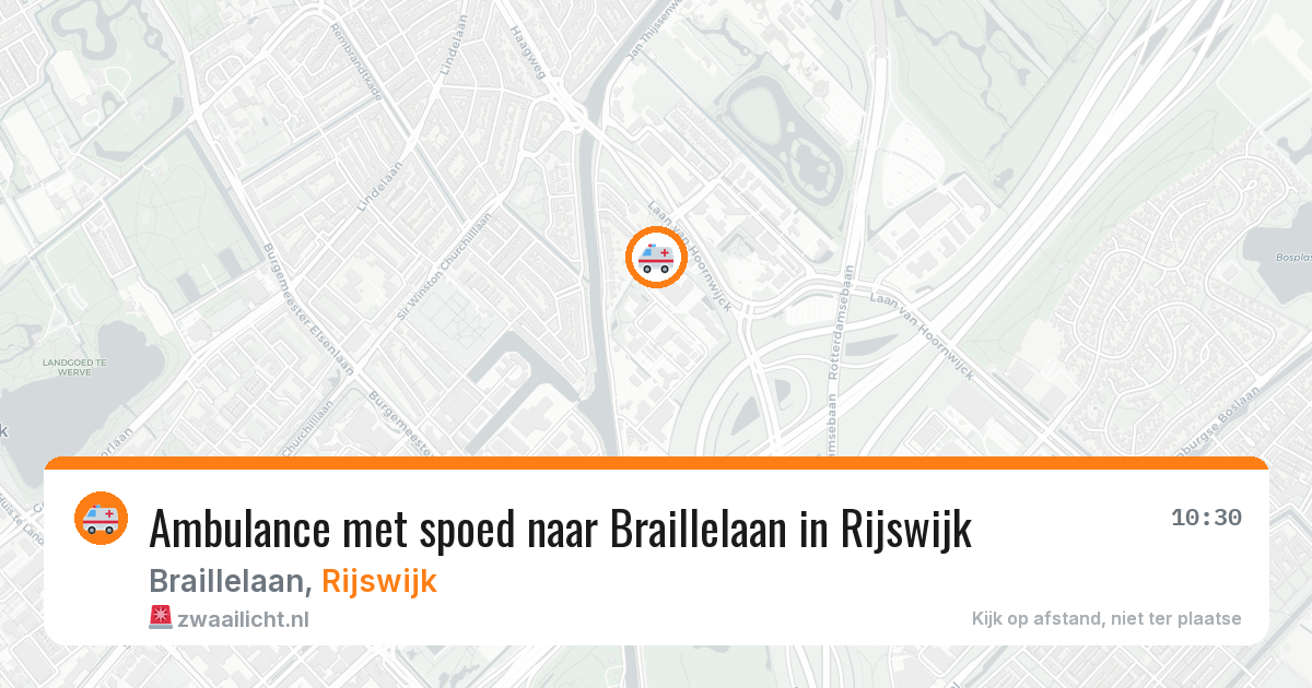 Ambulance met spoed naar Braillelaan in Rijswijk — 1 aug 2026