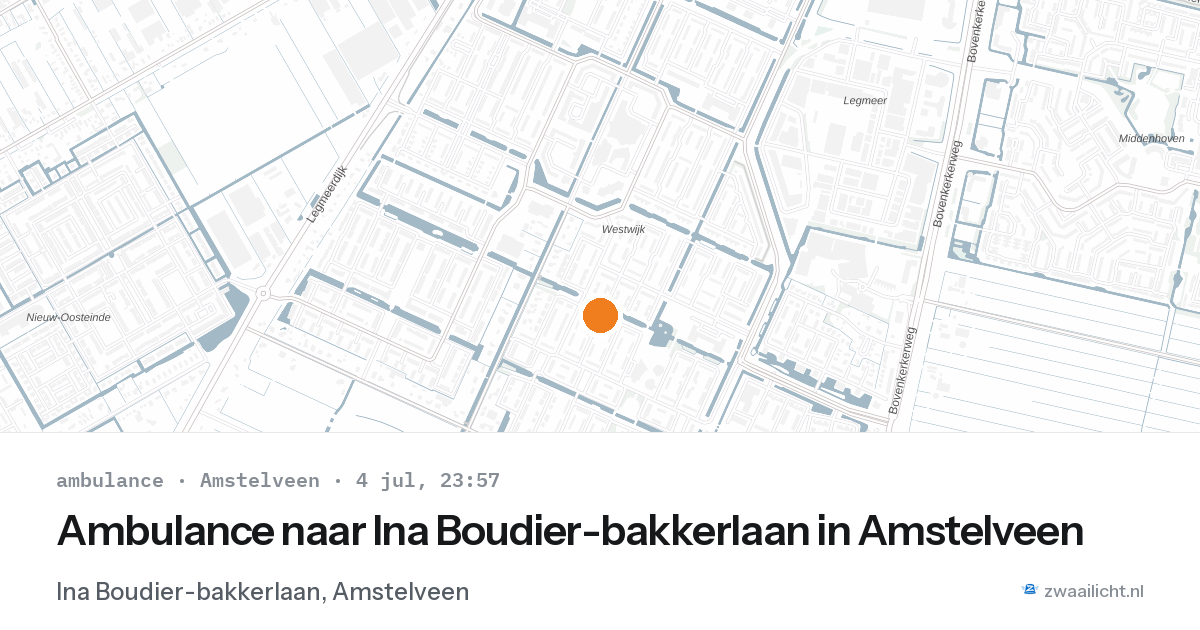 Ambulance naar Ina Boudier-bakkerlaan in Amstelveen — 4 jul 2026