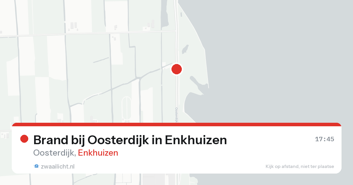 Brand bij Oosterdijk in Enkhuizen — 19 aug 2026
