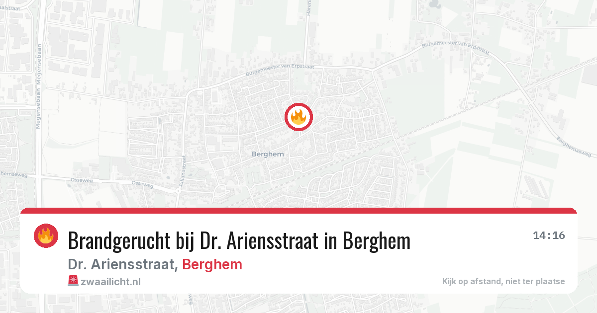 Brandgerucht bij Dr. Ariensstraat in Berghem — 31 mrt 2026