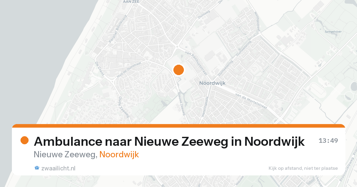 Ambulance naar Nieuwe Zeeweg in Noordwijk — 16 aug 2026