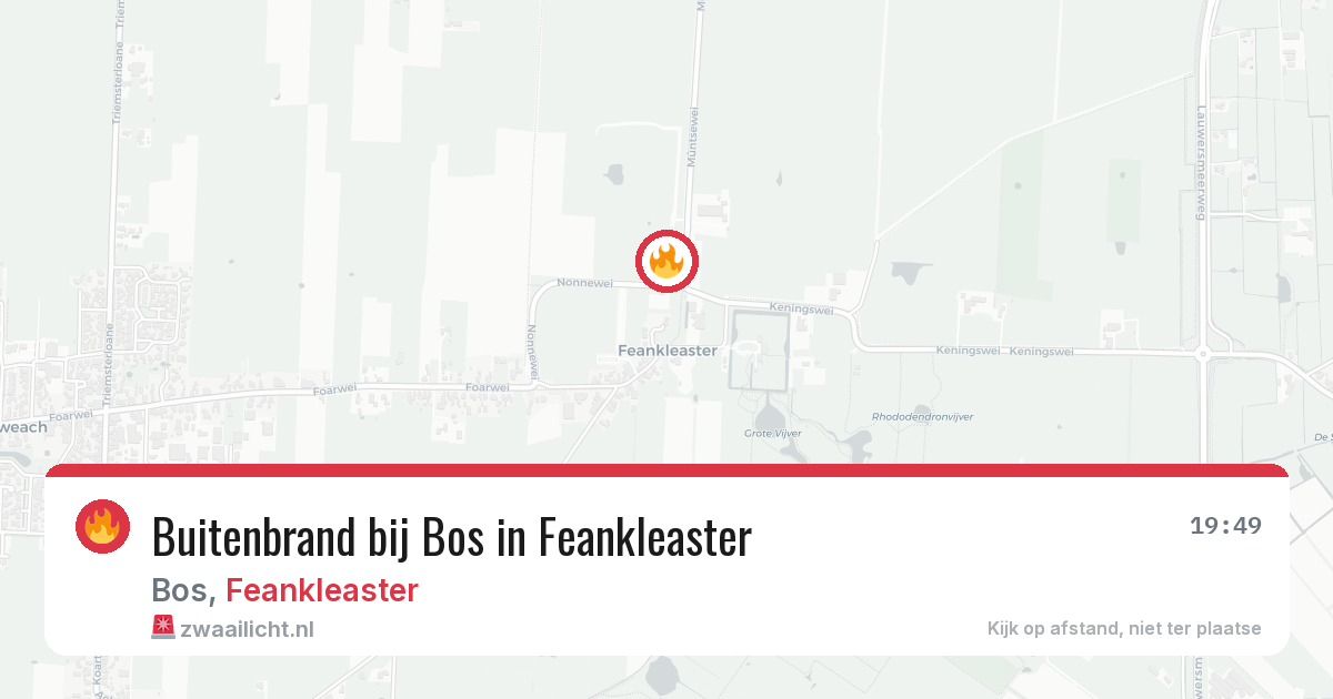 Buitenbrand bij Bos in Feankleaster — 1 apr 2026