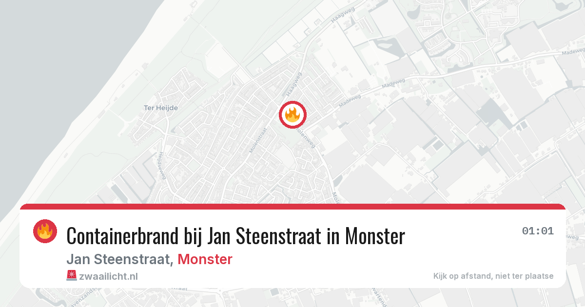 Containerbrand bij Jan Steenstraat in Monster — 26 jun 2026