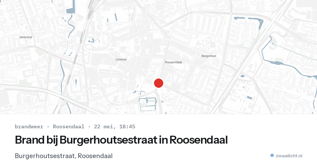 Brand bij Burgerhoutsestraat in Roosendaal — 22 mei 2026