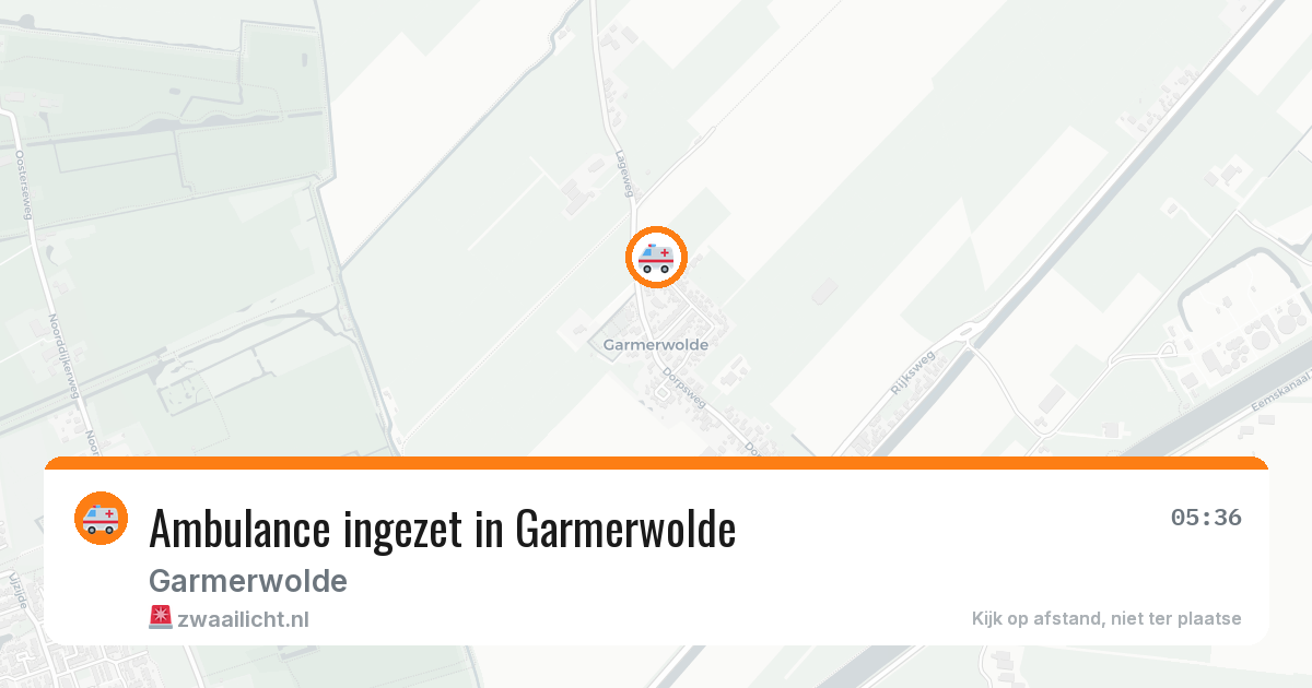 Ambulance ingezet in Garmerwolde — 12 jul 2026 | 🚨 Zwaailicht.nl