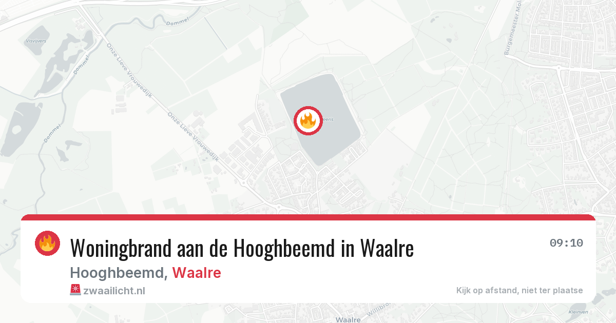 Woningbrand aan de Hooghbeemd in Waalre — 29 jun 2026