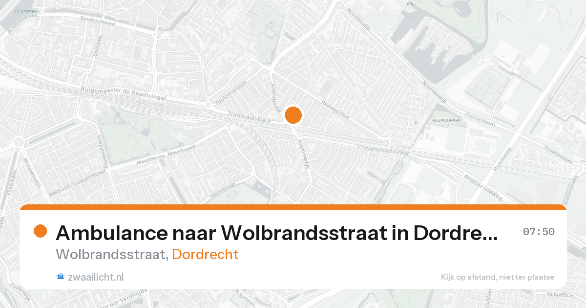 Ambulance naar Wolbrandsstraat in Dordrecht — 24 aug 2026
