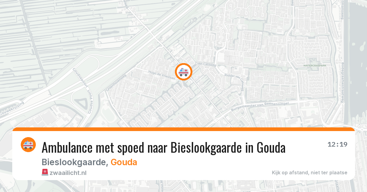 Ambulance met spoed naar Bieslookgaarde in Gouda — 2 jun 2026