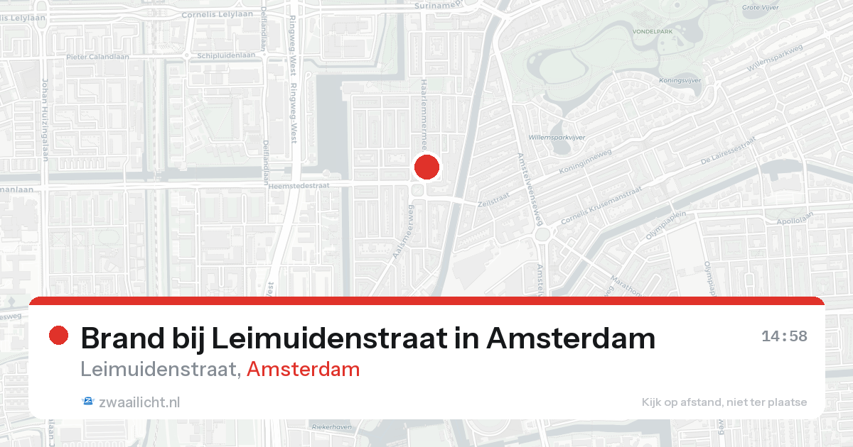 Brand bij Leimuidenstraat in Amsterdam — 29 mei 2026