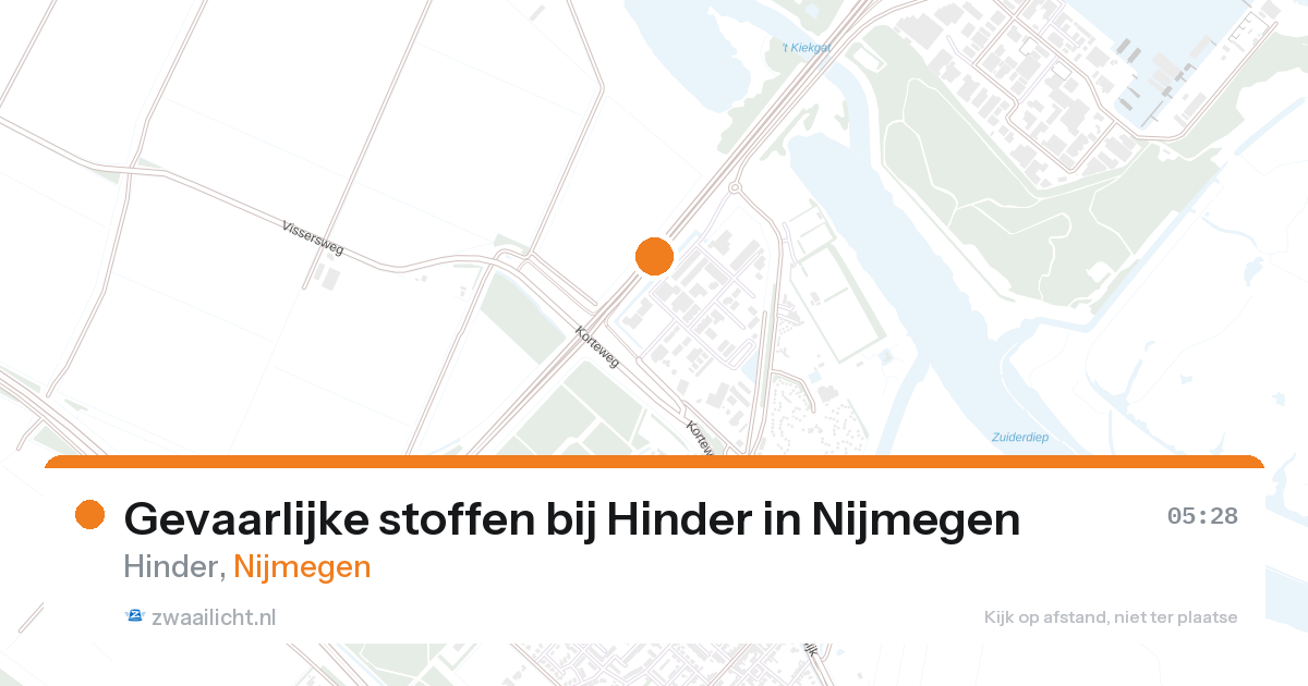 Gevaarlijke stoffen bij Hinder in Nijmegen — 27 aug 2026