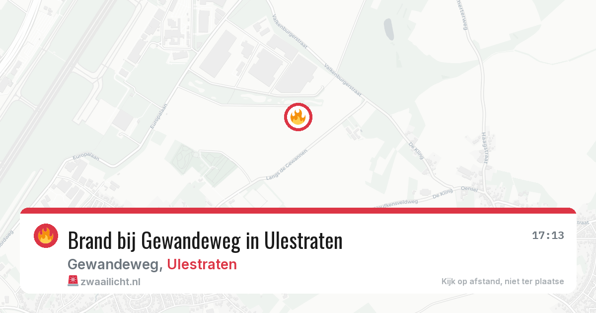 Brand bij Gewandeweg in Ulestraten — 12 aug 2026