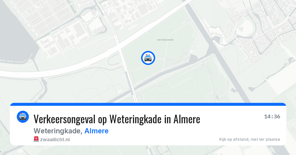 Verkeersongeval op Weteringkade in Almere — 29 mei 2026