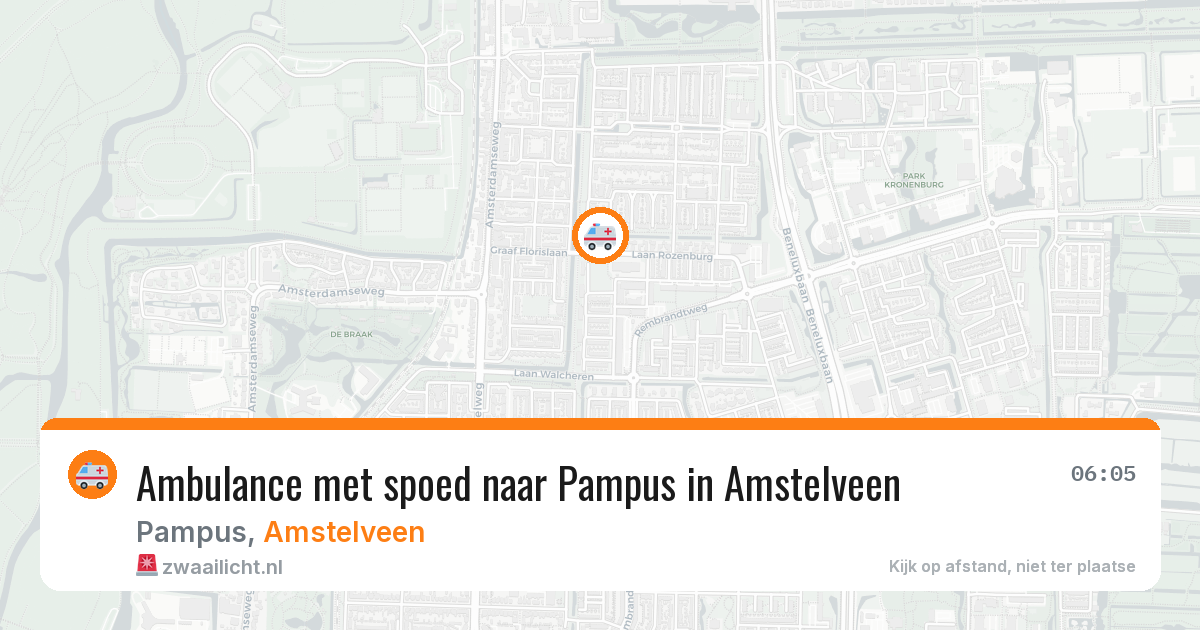 Ambulance met spoed naar Pampus in Amstelveen — 7 aug 2026