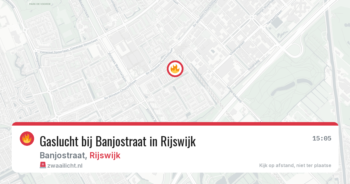 Gaslucht bij Banjostraat in Rijswijk — 26 mrt 2026
