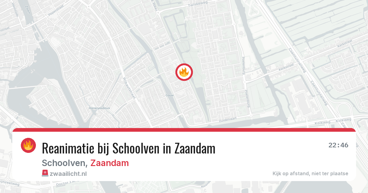 Reanimatie bij Schoolven in Zaandam — 23 feb 2026