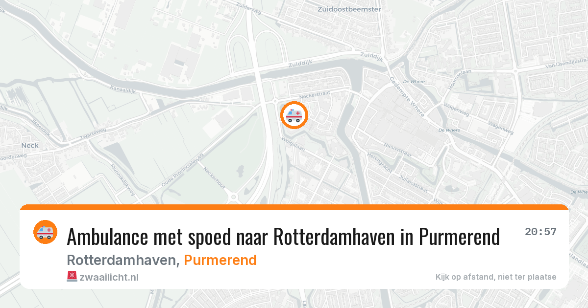 Ambulance met spoed naar Rotterdamhaven in Purmerend — 15 jul 2026