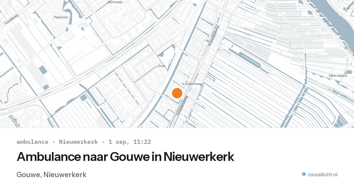 Ambulance naar Gouwe in Nieuwerkerk — 1 sep 2026