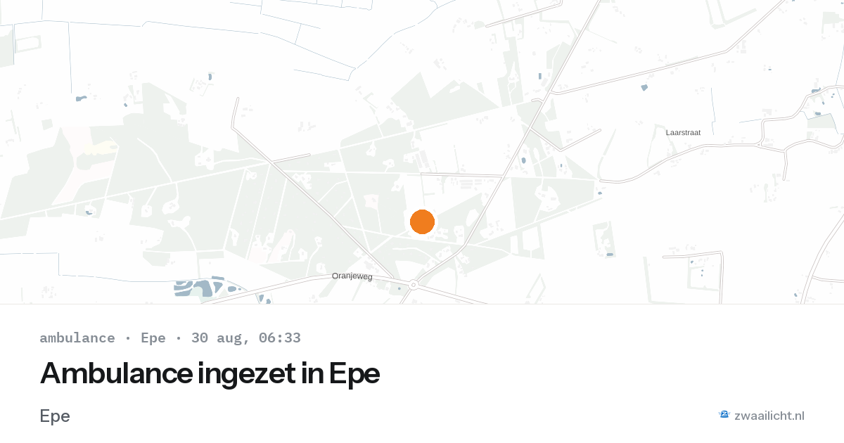 Ambulance ingezet in Epe — 30 aug 2026