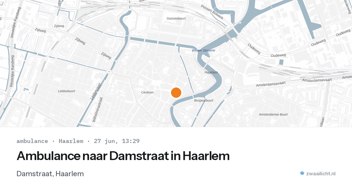 Ambulance naar Damstraat in Haarlem — 27 jun 2026
