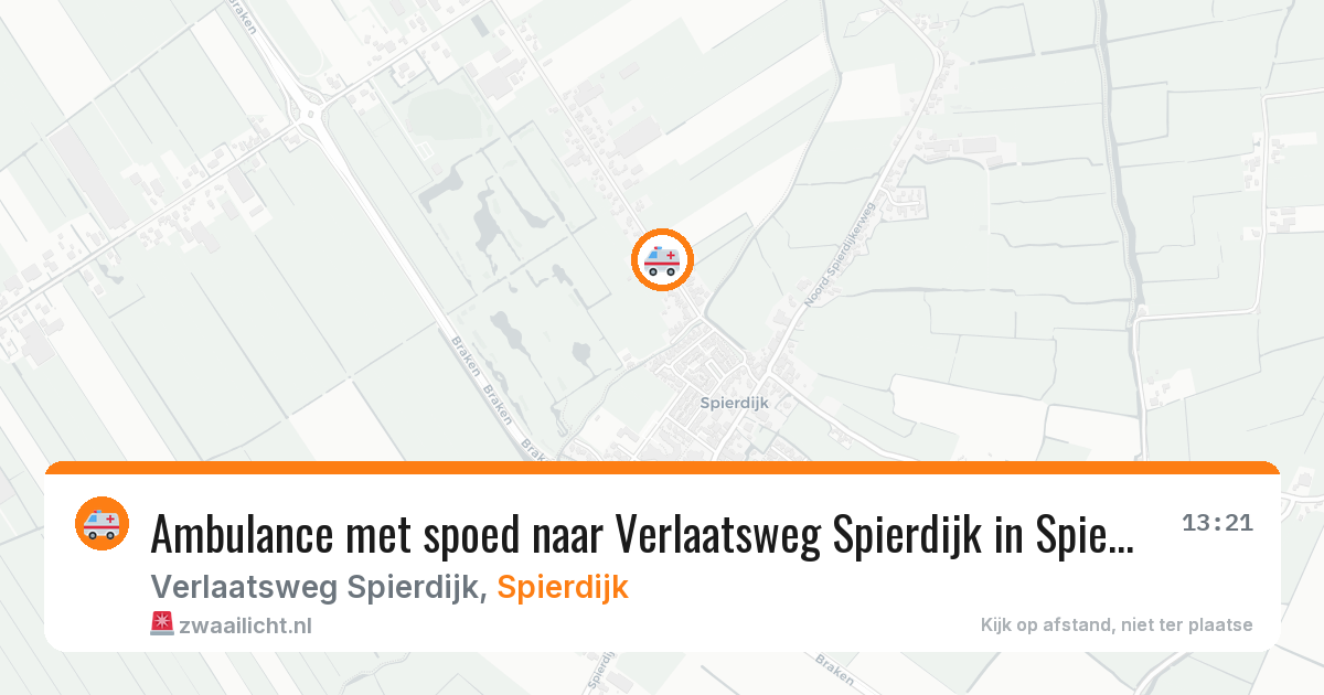 Ambulance met spoed naar Verlaatsweg Spierdijk in Spierdijk — 24 jul 2026