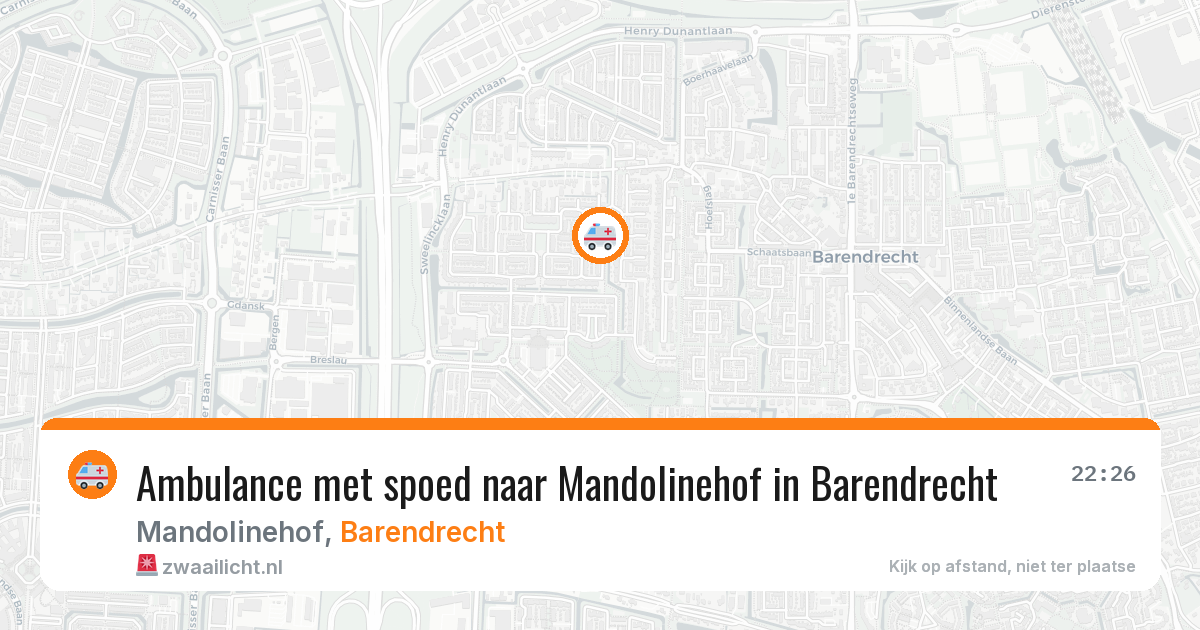 Ambulance met spoed naar Mandolinehof in Barendrecht — 19 mrt 2026