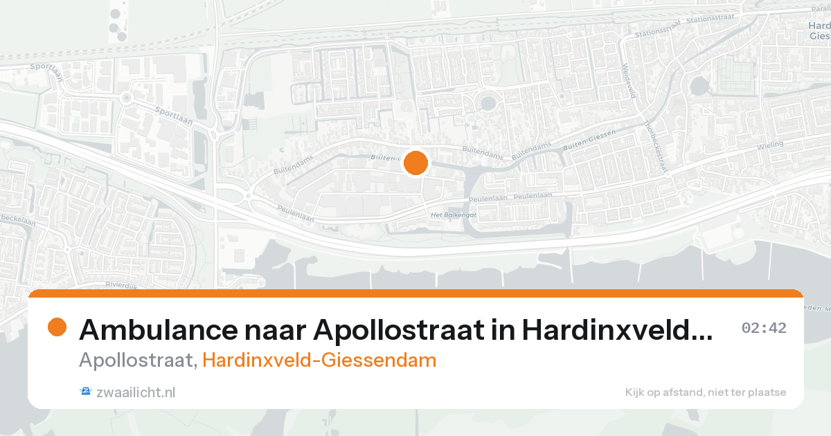 Ambulance naar Apollostraat in Hardinxveld-Giessendam — 18 aug 2026