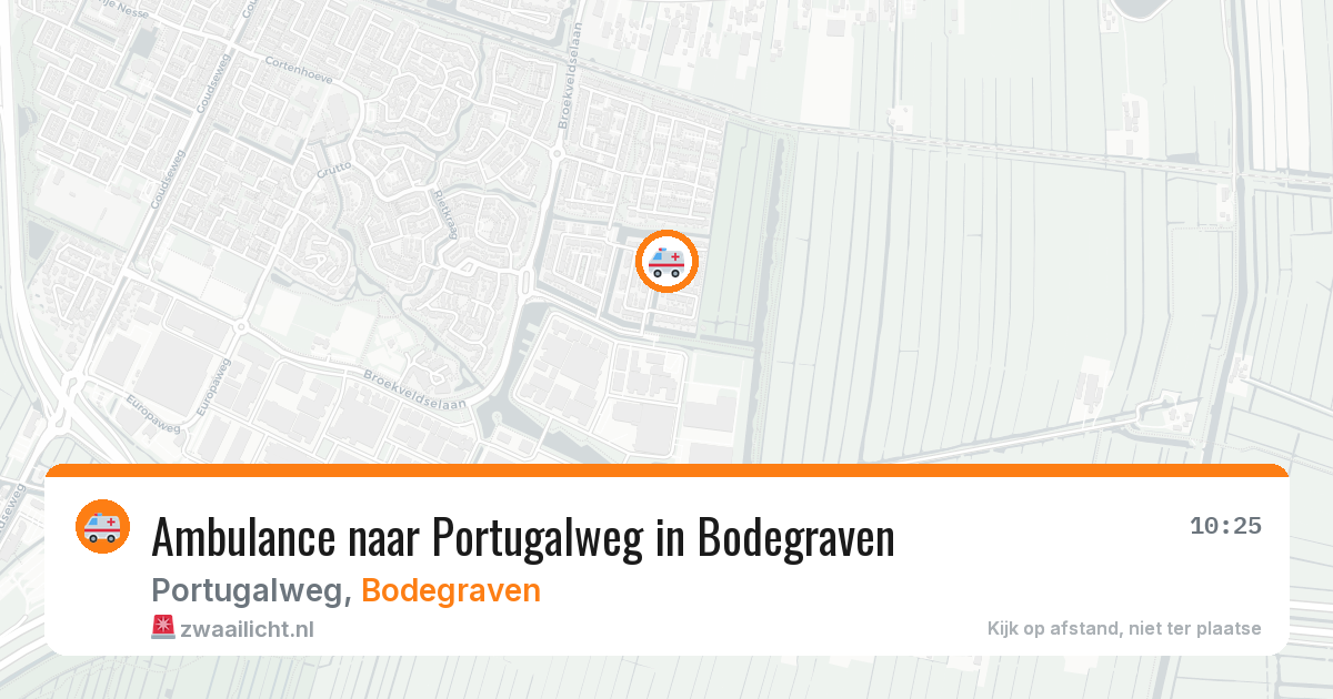 Ambulance naar Portugalweg in Bodegraven — 3 aug 2026
