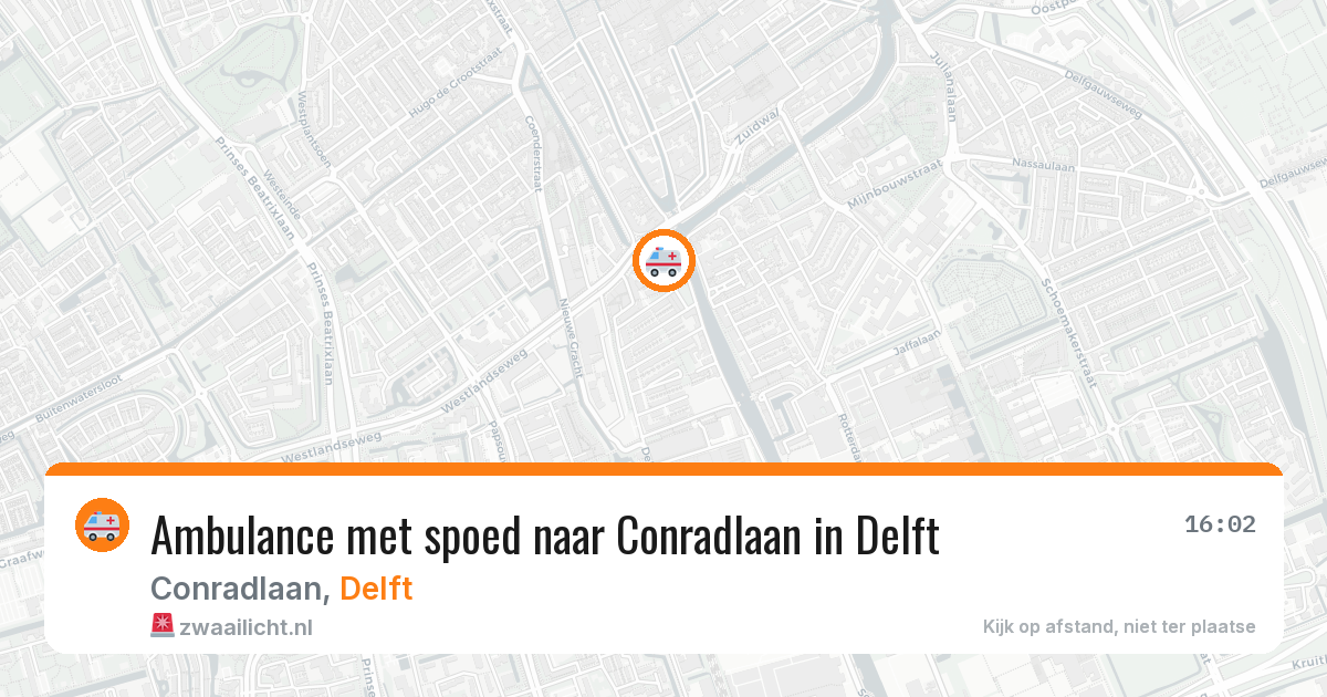 Ambulance met spoed naar Conradlaan in Delft — 14 jul 2026