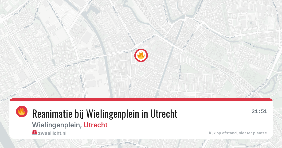 Reanimatie bij Wielingenplein in Utrecht — 16 mrt 2026