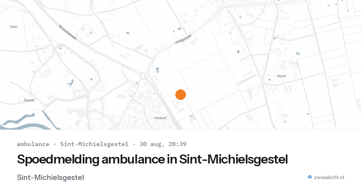 Spoedmelding ambulance in Sint-Michielsgestel — 30 aug 2026