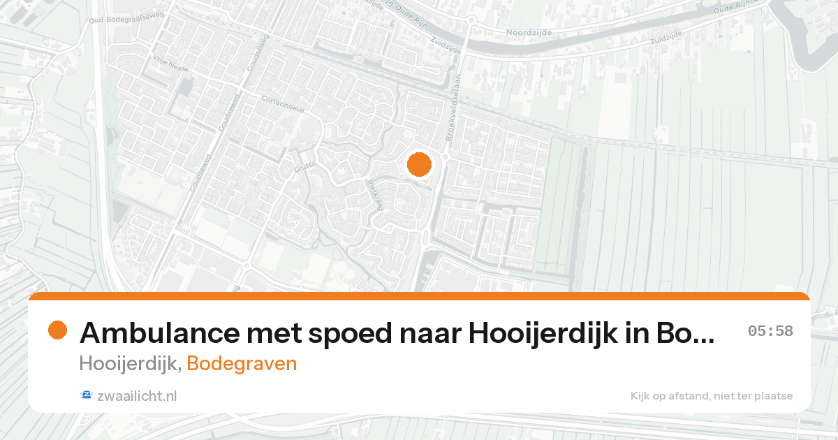 Ambulance met spoed naar Hooijerdijk in Bodegraven — 10 jul 2026