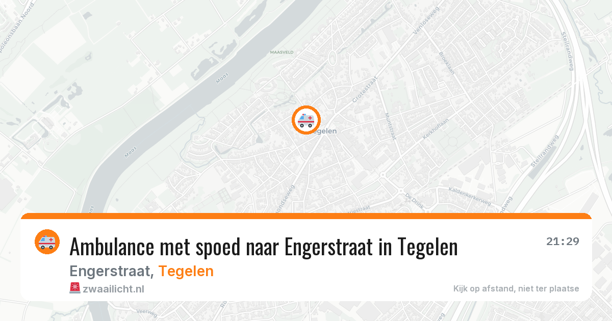 Ambulance met spoed naar Engerstraat in Tegelen — 29 mei 2026