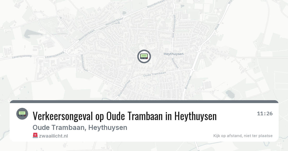 Verkeersongeval op Oude Trambaan in Heythuysen — 20 jul 2026