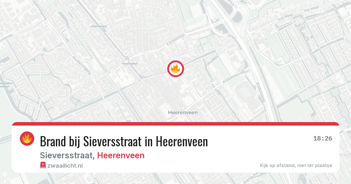 Brand bij Sieversstraat in Heerenveen — 29 mei 2026