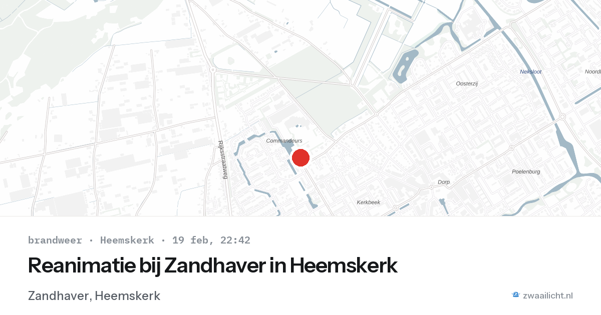 Reanimatie bij Zandhaver in Heemskerk — 19 feb 2026