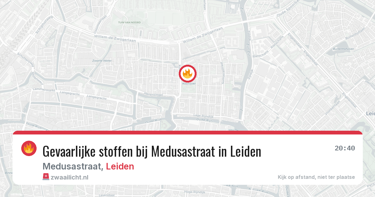 Gevaarlijke stoffen bij Medusastraat in Leiden — 11 aug 2026