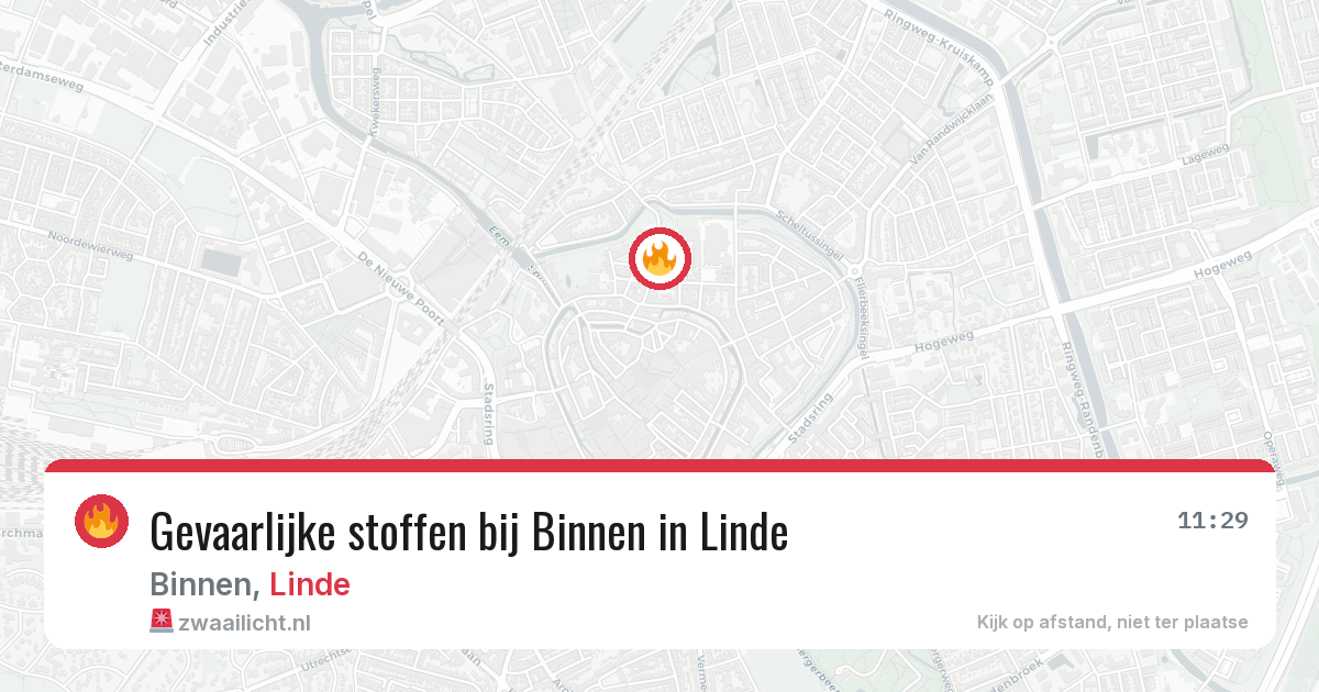 Gevaarlijke stoffen bij Binnen in Linde — 26 mrt 2026