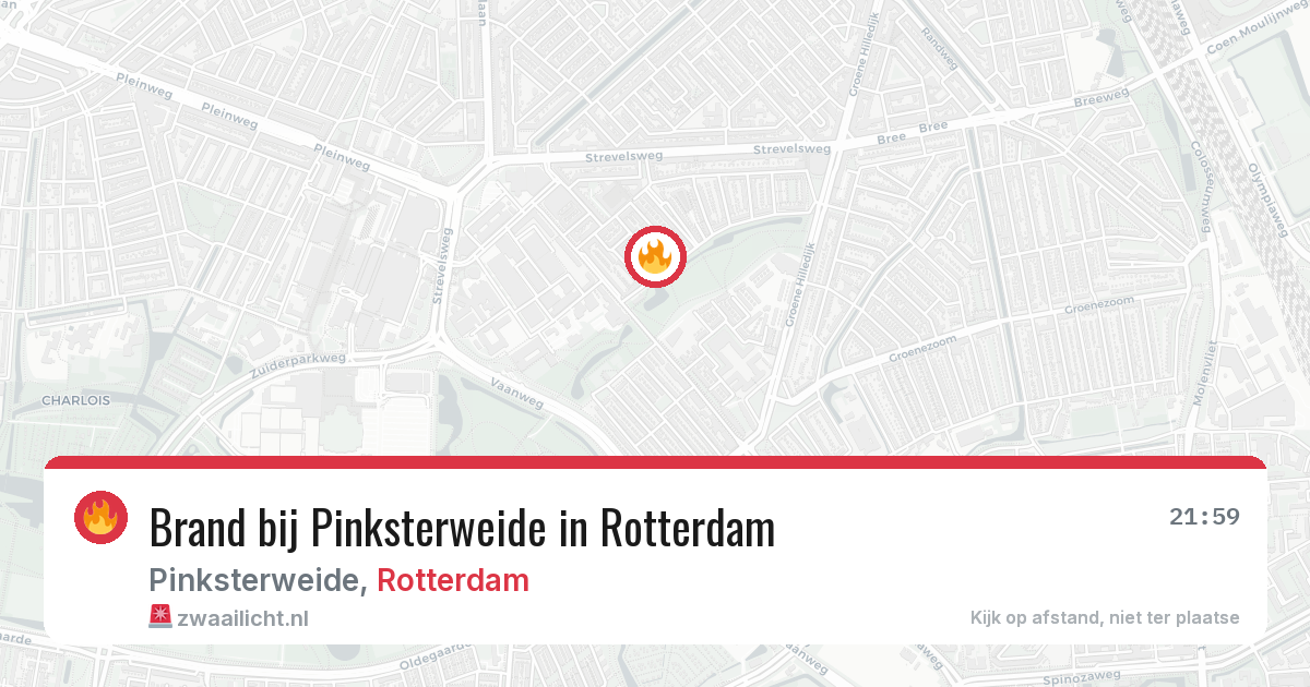 Brand bij Pinksterweide in Rotterdam — 9 jun 2026
