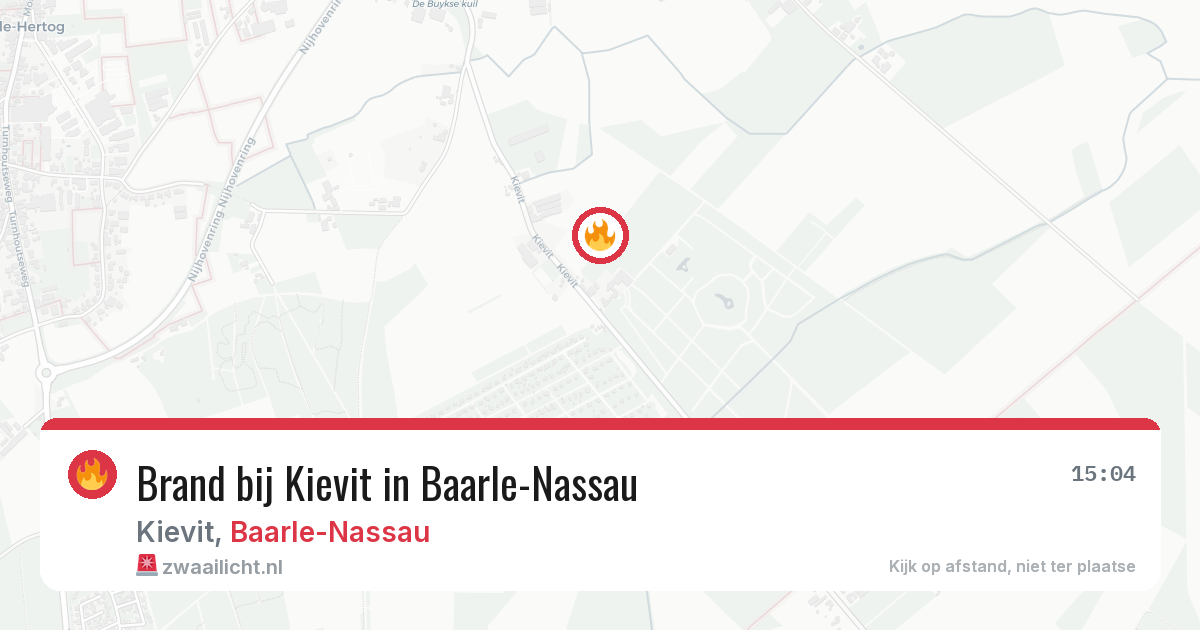 Brand bij Kievit in Baarle-Nassau — 14 aug 2026