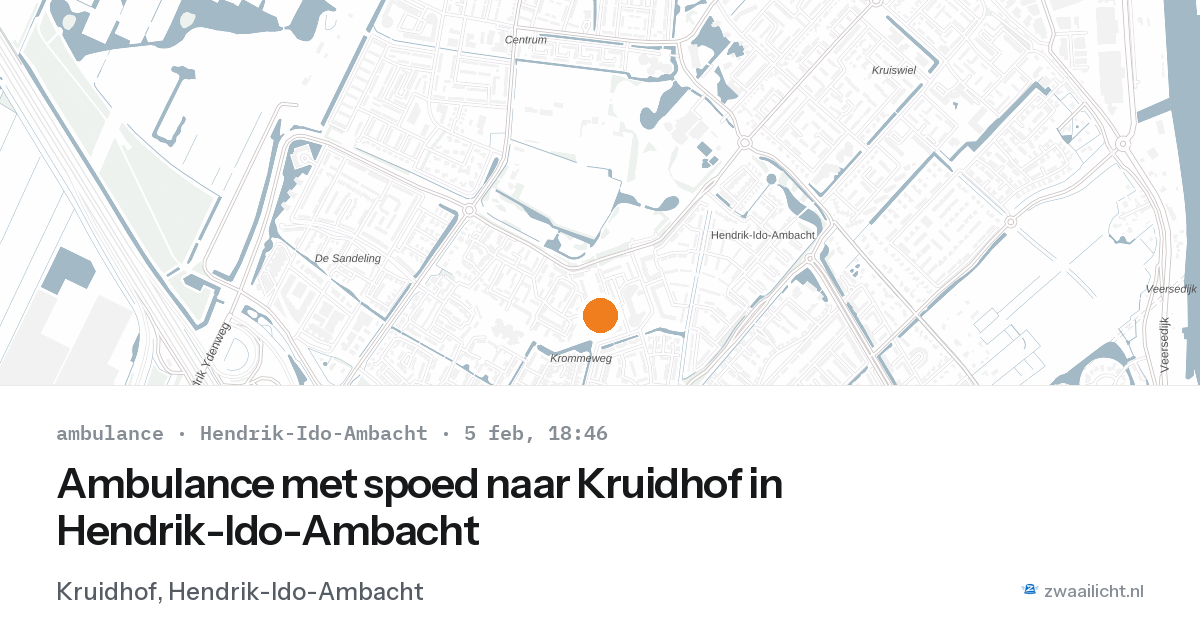 Ambulance met spoed naar Kruidhof in Hendrik-Ido-Ambacht — 5 feb 2026