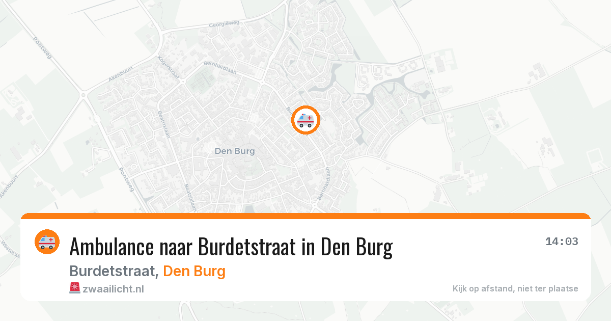 Ambulance naar Burdetstraat in Den Burg — 8 jun 2026