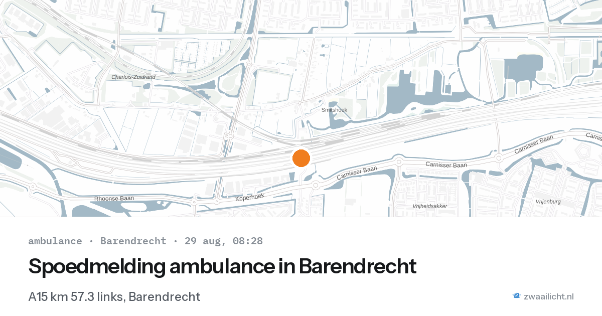 Spoedmelding ambulance in Barendrecht — 29 aug 2026