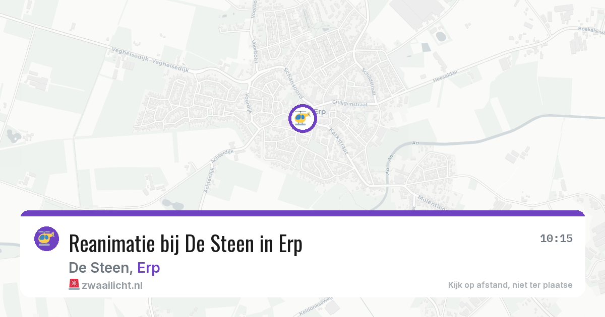 Reanimatie bij De Steen in Erp — 19 jun 2026