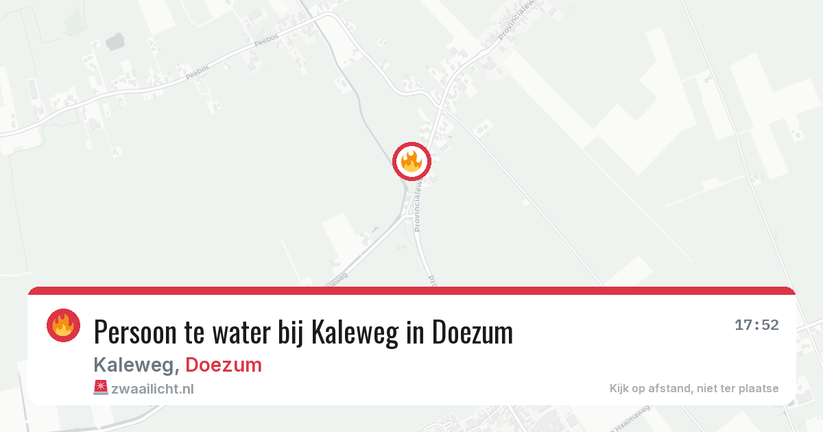 Persoon te water bij Kaleweg in Doezum — 21 mrt 2026