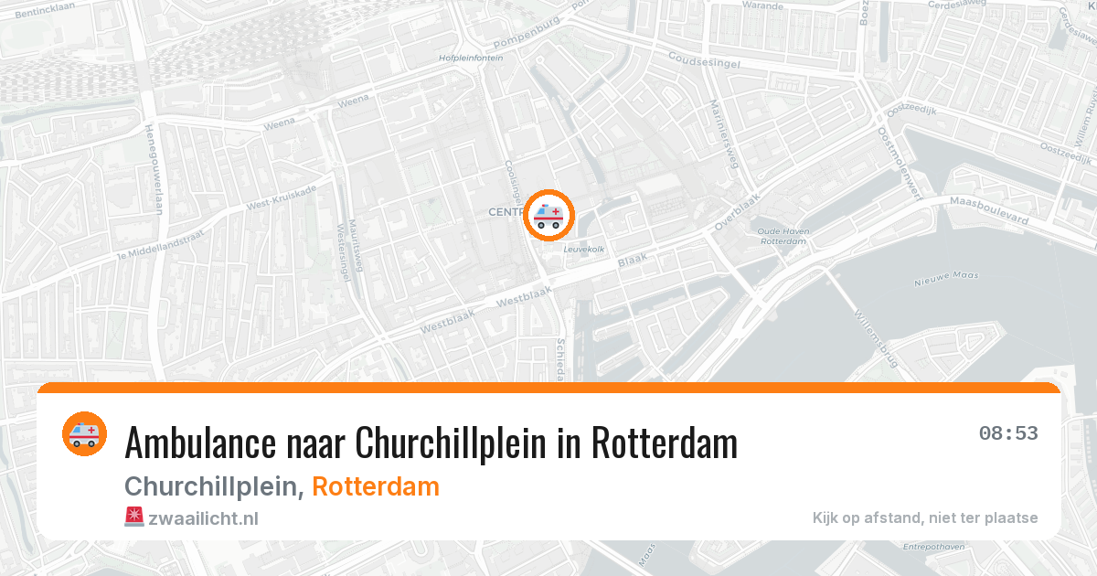 Ambulance naar Churchillplein in Rotterdam — 4 aug 2026